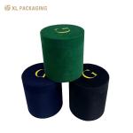 Custom Velvet Round Tube Wedding Flower Box Cylinder Luxury Rose Flower Gift Box