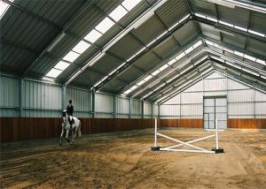 Wholesale Portable Prefab Steel Farm Sheds Metal Horse Barn Kit Customized Size / Color from china suppliers