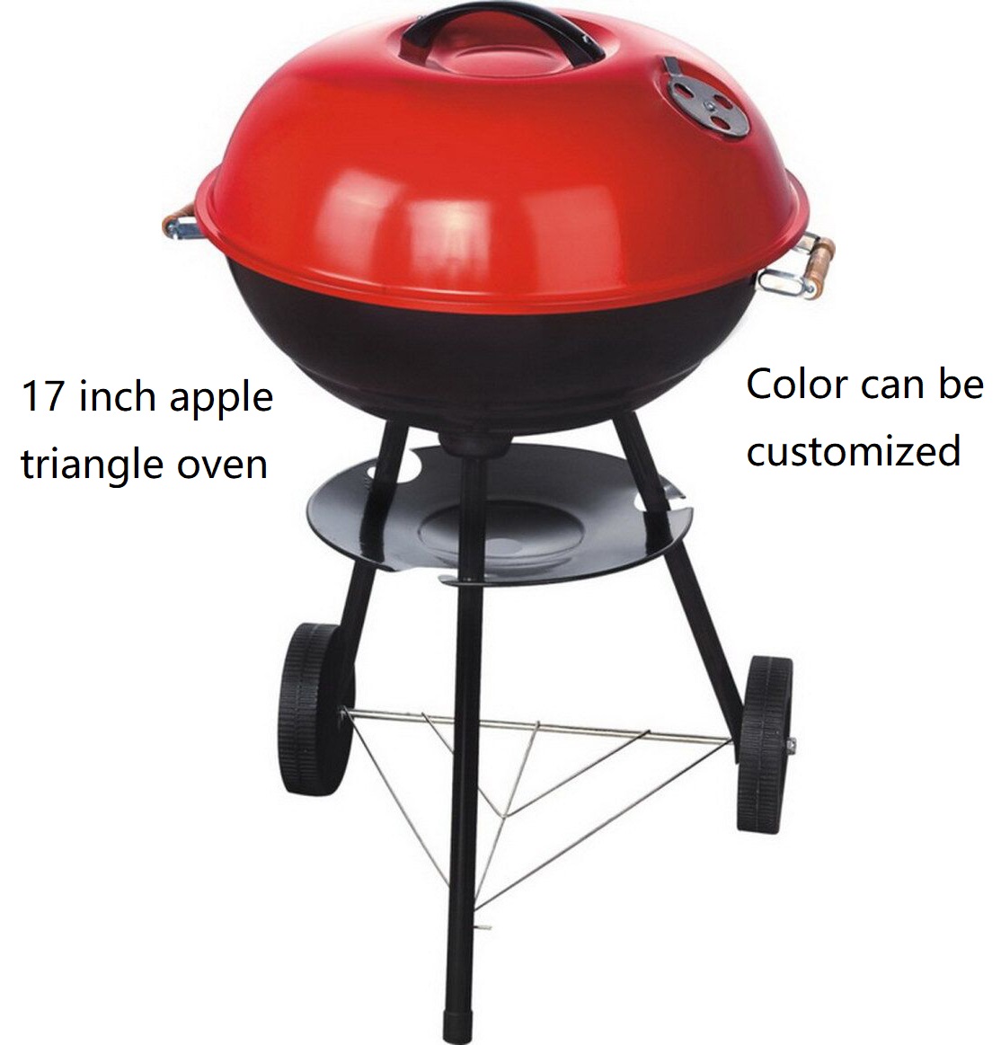 All-Season 17 Inches Garden Patio Design Apple Shape Outdoor BBQ Grill Charcoal Smoker