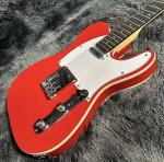 Custom Tele Electric Guitar, Mahogany Body, Red Color, Double Binding, Rosewood