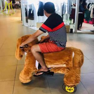 Wholesale Hansel shopping mall electric mountable animal plush ride on dogs from china suppliers