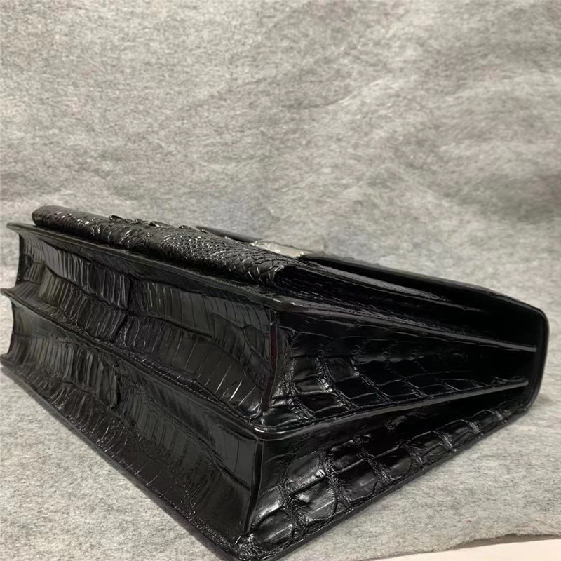 Authentic True Alligator Skin Businessmen Passcode Briefcase Top-handle Bag Genuine Crocodile Leather Male Large Handbag