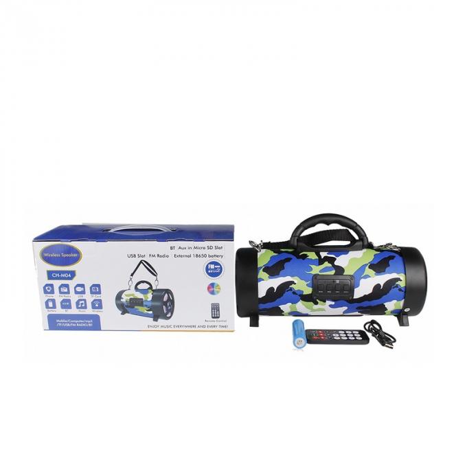 CH-M42 medium barrel with flashlight bluetooth speaker  (call, music player) / TF / FM / USB / AUX / built-in battery /