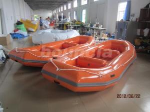 Wholesale Orange PVC Tarpaulin Fabric Rafting Boat With Reinforced Strips For White Water from china suppliers