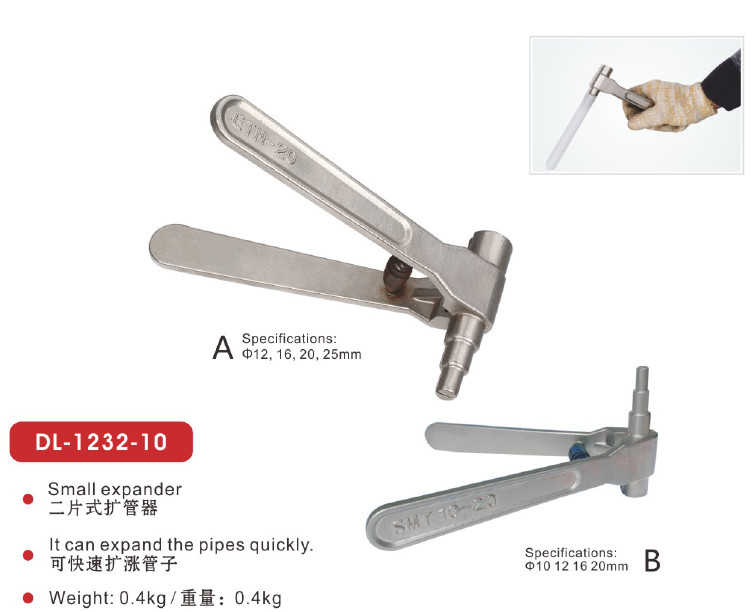 2 Piece Mini Manual Pipe Expander Tool 10mm-25mm DL-1232-10 For Expand Capillary Tube