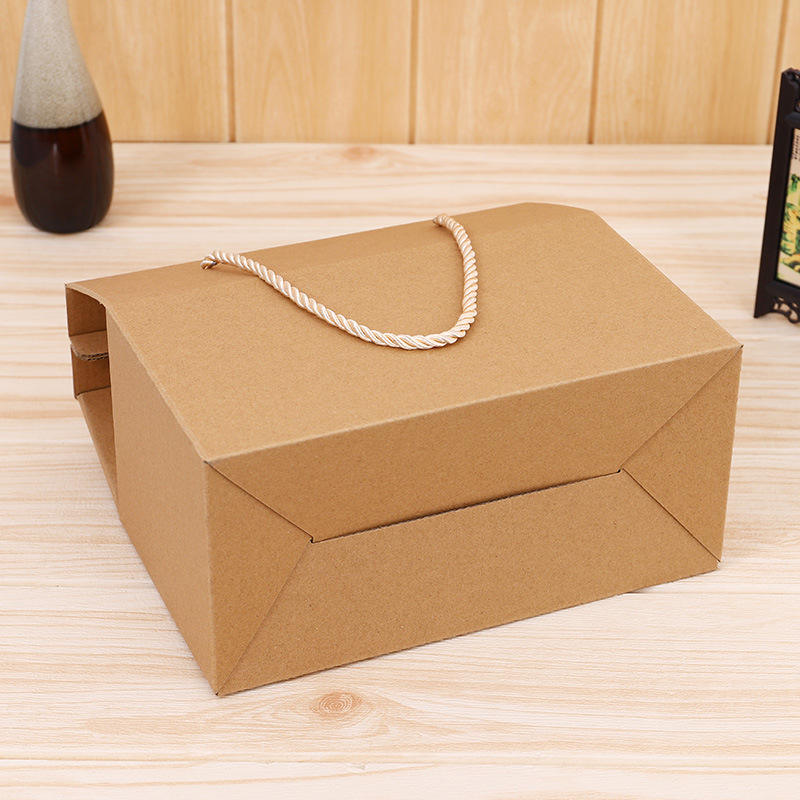 Custom Packaging Recycled Kraft Paper Box With Rope Handle Environmental and Packing Items