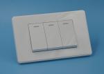 Durable House Electrical Switches , 3 Gang 1 Way Domestic Electrical Switches
