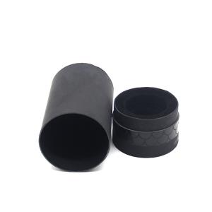 Wholesale Hot Sale Gift Packaging Box 30ml 50ml 100ml Black Leather Paper Tube for Refined Oil Perfume Bottle with Metal Lid from china suppliers