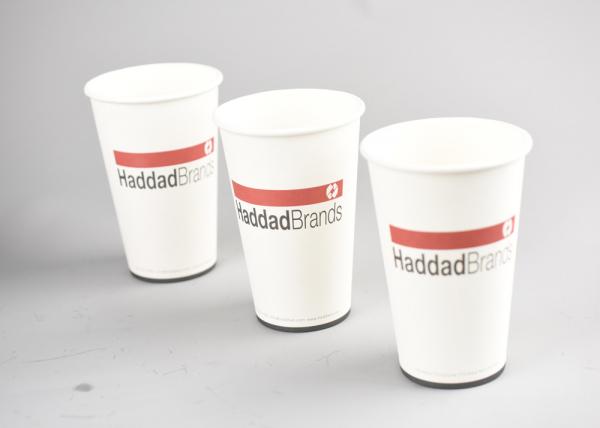 Quality Custom Logo Coffee Paper Cups White Disposable Hot Beverage Cups Full Colour Print for sale