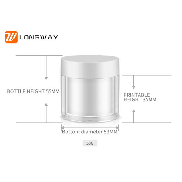 Plastic cosmetic container/ double wall white plastic jar/breast tight cream jar