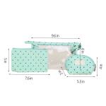 Women Portable Canvas Plastic Travel Toiletry Pouch Set
