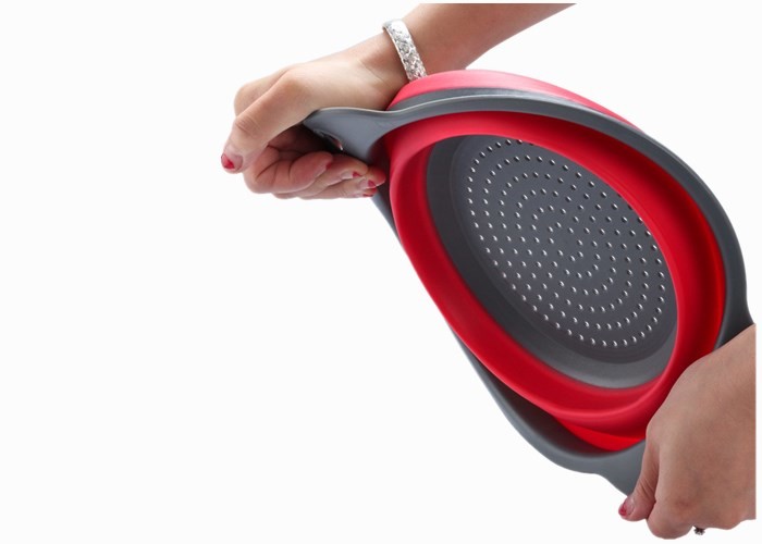 Collapsible Silicone Colander , Silicone Colander Strainer For Fruit Vegetable Washing