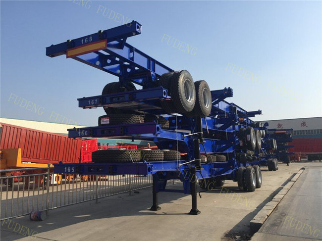 2 / 3 Axles Chassis Trailer / Load Capacity 50 Ton Shipping Container Trailer