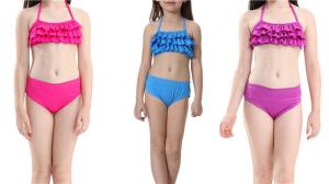 Wholesale Swimmable Little Girl Mermaid Bathing Suit Sea - Maid Ruffles For Pool / Beach from china suppliers