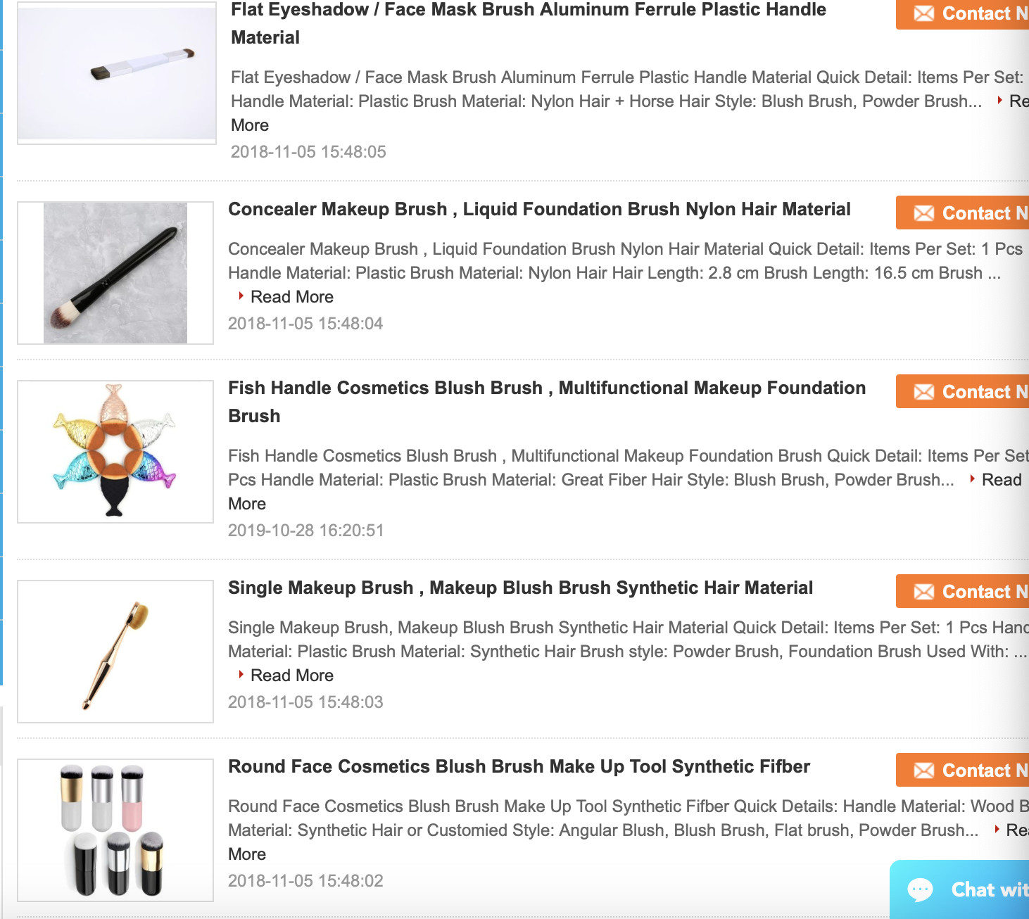 eye shadow integrated aluminum ferrite plastic handle flat brush