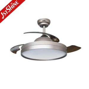 Modern 35W LED Retractable Ceiling Fan Light Dimmable ABS Blades