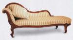Antique Fabric Reclining Indoor Chaise Lounge Chair Wood Hand Carved