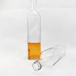 Hot Stamping 250ml 500ml 750ml Glass Bottle for Whiskey Screw Cap Clear Liquor