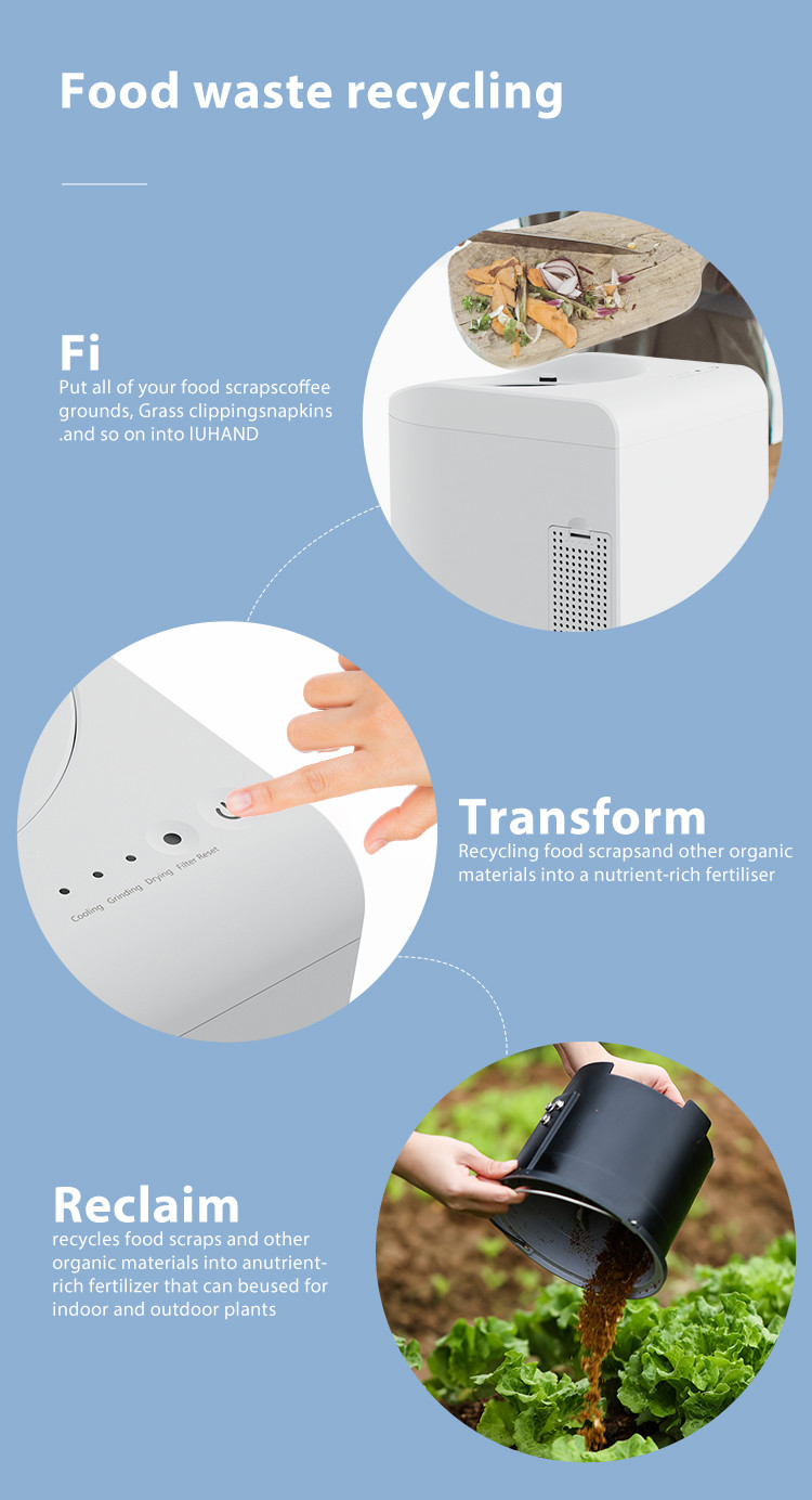 Kitchen Use One Button Start Food Waste Composter