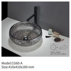 Wholesale Modern Crystal Glass Wash Basin Bowl Round Polished For Bathroom from china suppliers