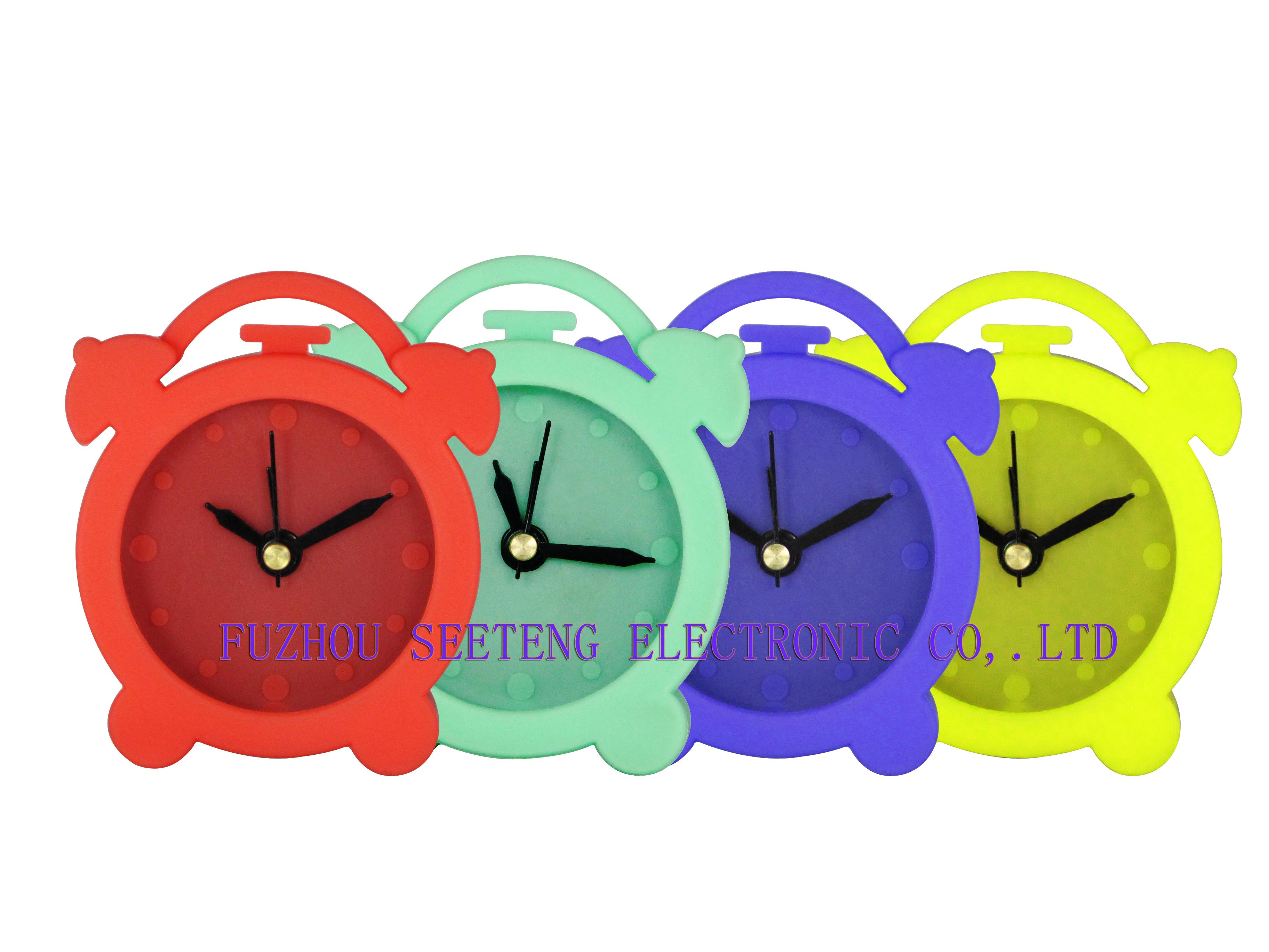 Simple clean design single color available safety plastic material for desktop alarm clock