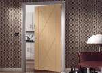PVC Films Wood Composite Door With Pvc Coating Mdf Wood , Natural Wood Color