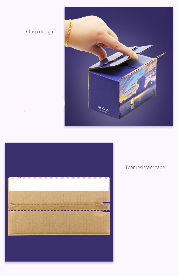 Rectangle CMYK 4C Printing Corrugated Mailing Boxes Food Grade