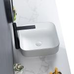 Non-Porous Surface Counter Top Bathroom Sink Symmetrical Square Wash Basin