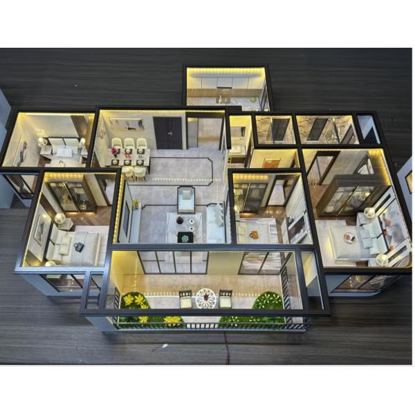 Contemporary House Interior Models 1:25 LED Illumination Interior Architecture Model