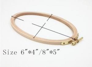 China Solid beech wood embroidery hoop, Oval shaped 6'' x 4'', 8'' x 5'' on sale