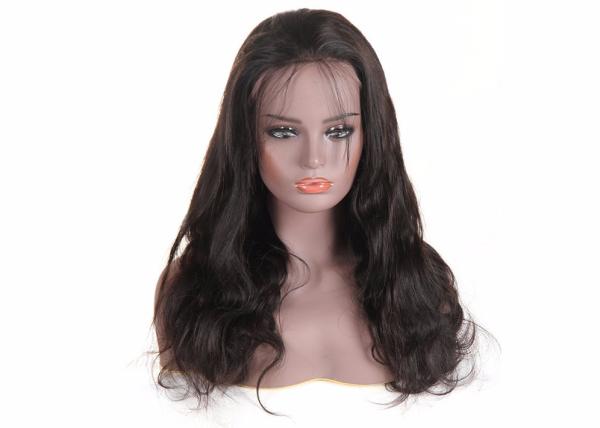 Body Wave Peruvian Human Hair Lace Wigs 18 - 22 Inch Without Any Chemical