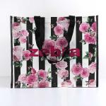Plastic Polypropylene Woven Shopping Grocery Bags With Flower Printing
