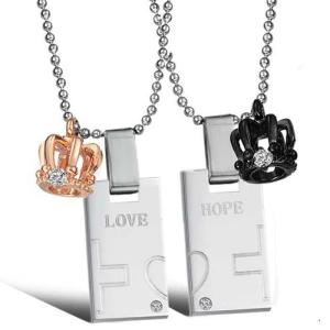 Wholesale New Fashion Tagor Jewelry 316L Stainless Steel couple Pendant Necklace TYGN155 from china suppliers