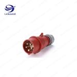 16A / 32A / 63A / 125A PA66 red / blue Circular Connector Cable Assembly With