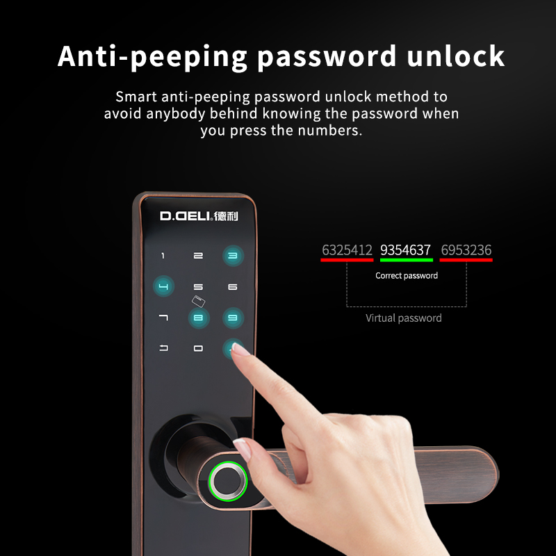 Fingerprint Zinc Alloy TT Door Lock Indoor WiFi APP Smart For Apartment House