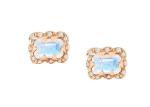5×7MM Emerald Cut Diamond Earrings With Sprinkled Diamond for Gift