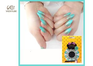 Wholesale Green Stiletto Ombre Glitter DIY Fake Nails Handmade Crystal Stone from china suppliers
