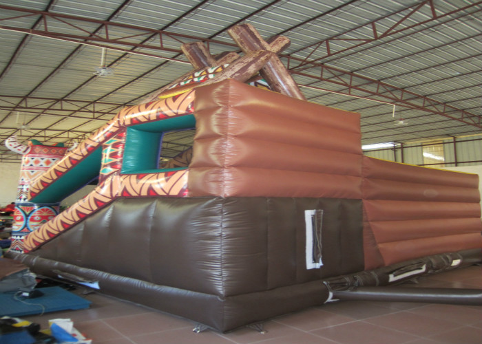 Amusement Park Inflatable Bouncy Castle With Slide , Commercial Little Kids Jumping Castles