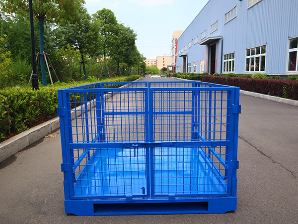 Foldable And Durable Steel Stillage Cage With Optional Wheels For Storage
