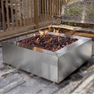Wholesale Portable Outdoor Sqaure Smokeless Bonfire Stove Stainless Steel Gas Fire Table from china suppliers