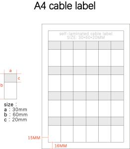 Wholesale 30x60-20mm 2mil A4 White Matte Translucent Water Resistant Vinyl Cable Label from china suppliers