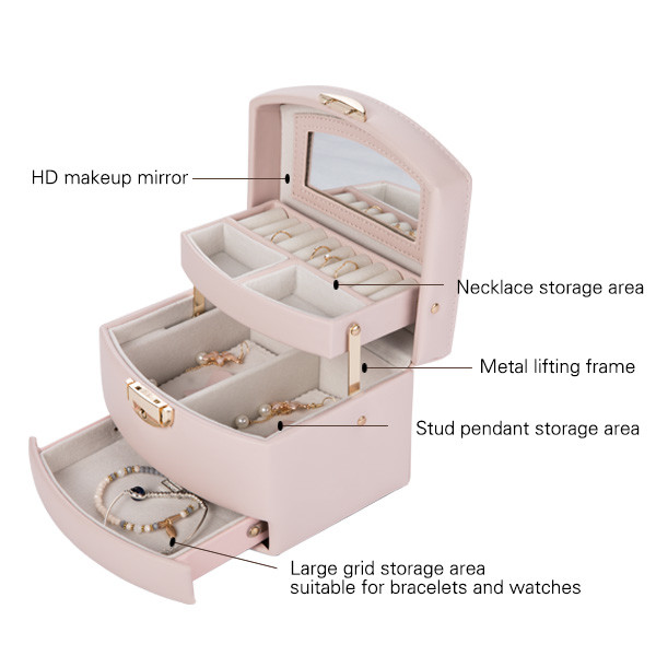 Leather Display Gift Box With Handle , Square Shape Watch Storage Case
