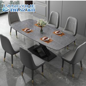Wholesale Non Corrosion Apartment Minimalist Marble Dining Table Metal Rectangular from china suppliers