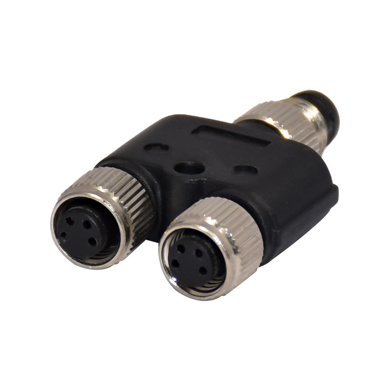 Rigoal M8 4 Pin Circular Connector Female Y Splitter Connector