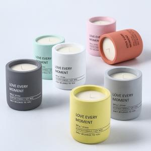 Wholesale Custom Logo Nordic Cylinder Concrete Candle Holders from china suppliers