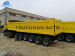 6 Axles Bauxite Semi Tipper Trailer , Tractor Trailer Dump Trailer 80 Tons