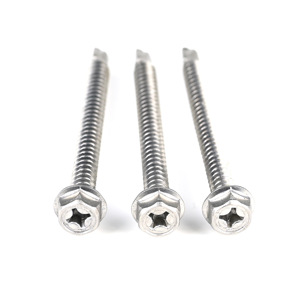 Firm Zinc Steel Hex Washer Head Phillips 70mm Metric Self Drilling Screw For Window
