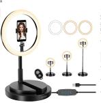 Pink 200 LED Beads 4500K Makeup Selfie Ring Light