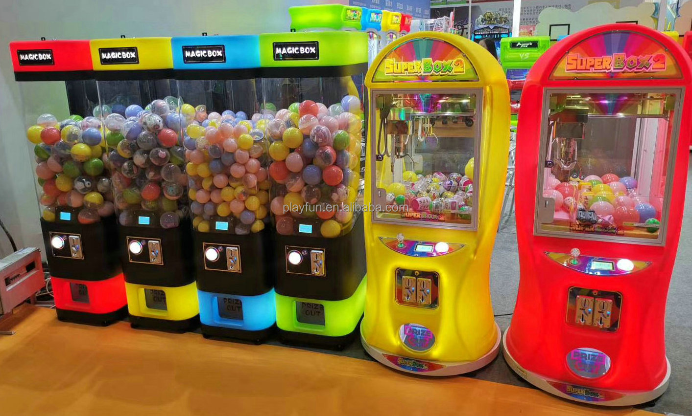Playfun Manufacturers Wholesale Super Box 2 Catch Dolls Claw Machine Colorful Plush Toy Claw Crane Machine