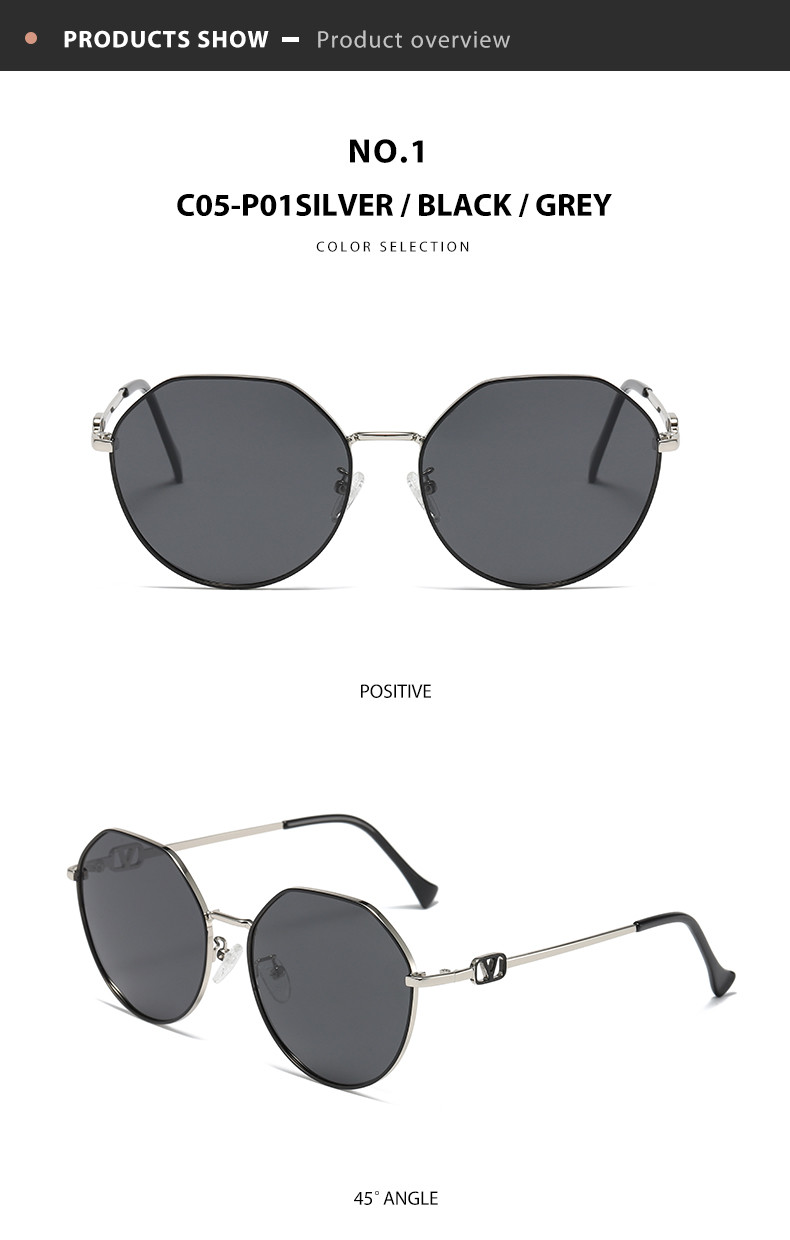 Metal Frame Polygon Shape Sunglasses Girls sturdy Customizable